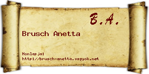 Brusch Anetta névjegykártya
